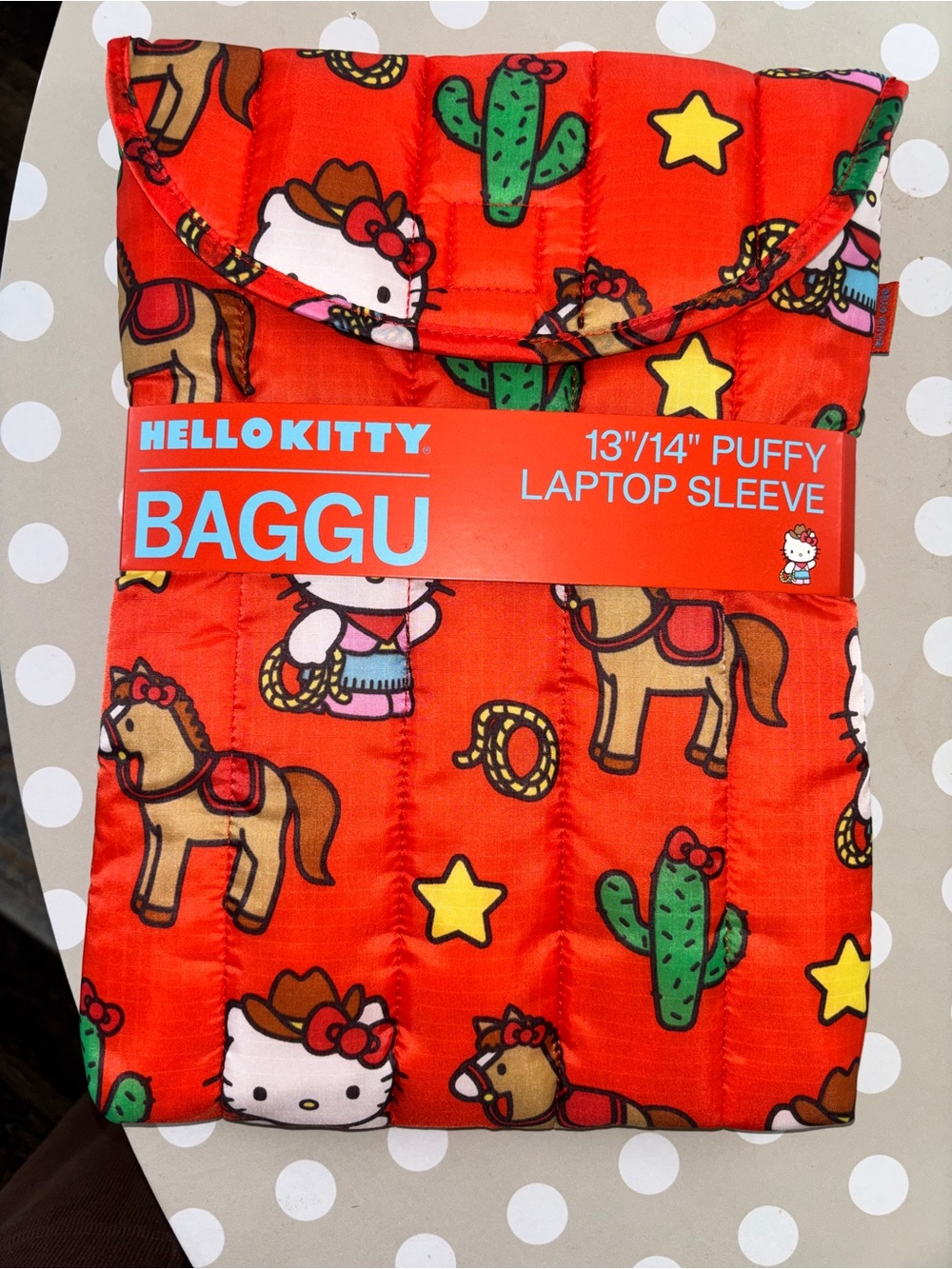 NWT Baggu x Hello Kitty western print 13/14in laptop sleeve